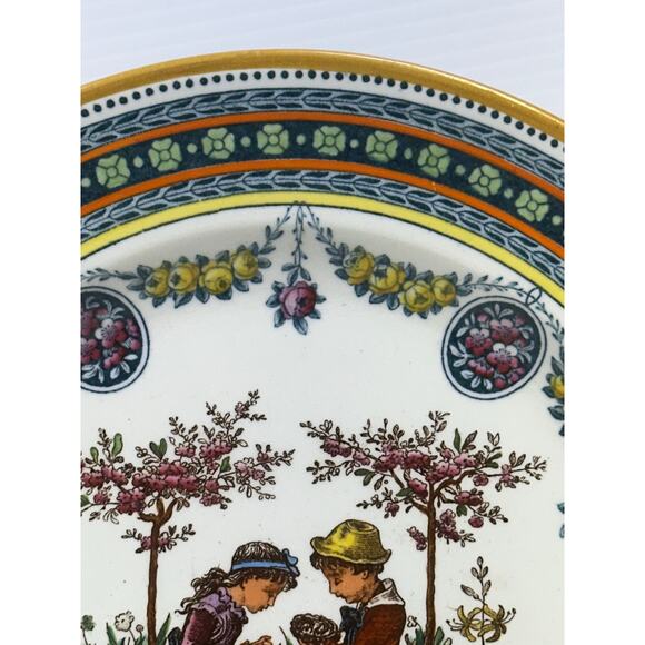 Wedgwood Antique 19th Century 'Garland' Kate Greenaway Etruria 10.25" Plate - Picture 4 of 8